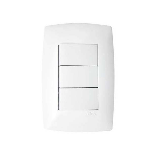 Conjunto 1 Interruptor Simples + 2 Interruptores Paralelo 10A 4X2 Home Branco - Blux