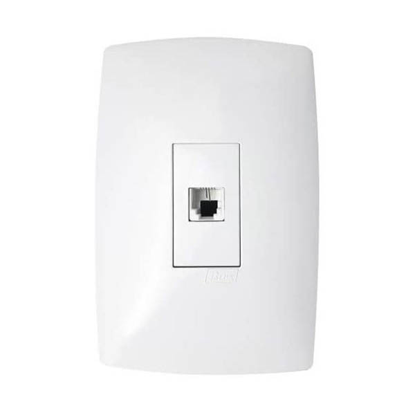 Conjunto 1 Tomada Telefone RJ11 Horizontal 4X2 Home Branco - Blux