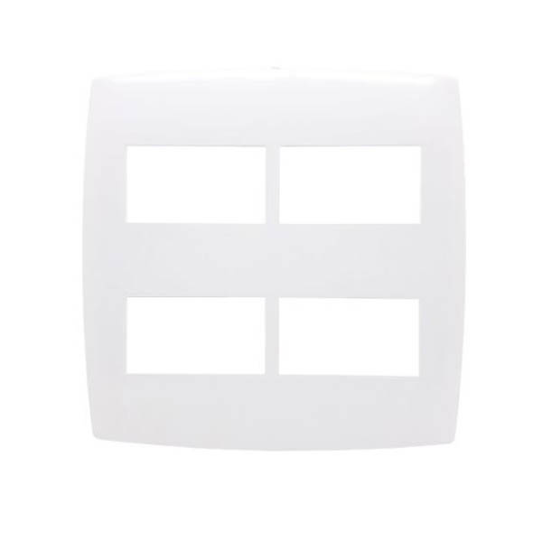 Placa Acabamento 4 Postos 4X4 Home Branco - Blux