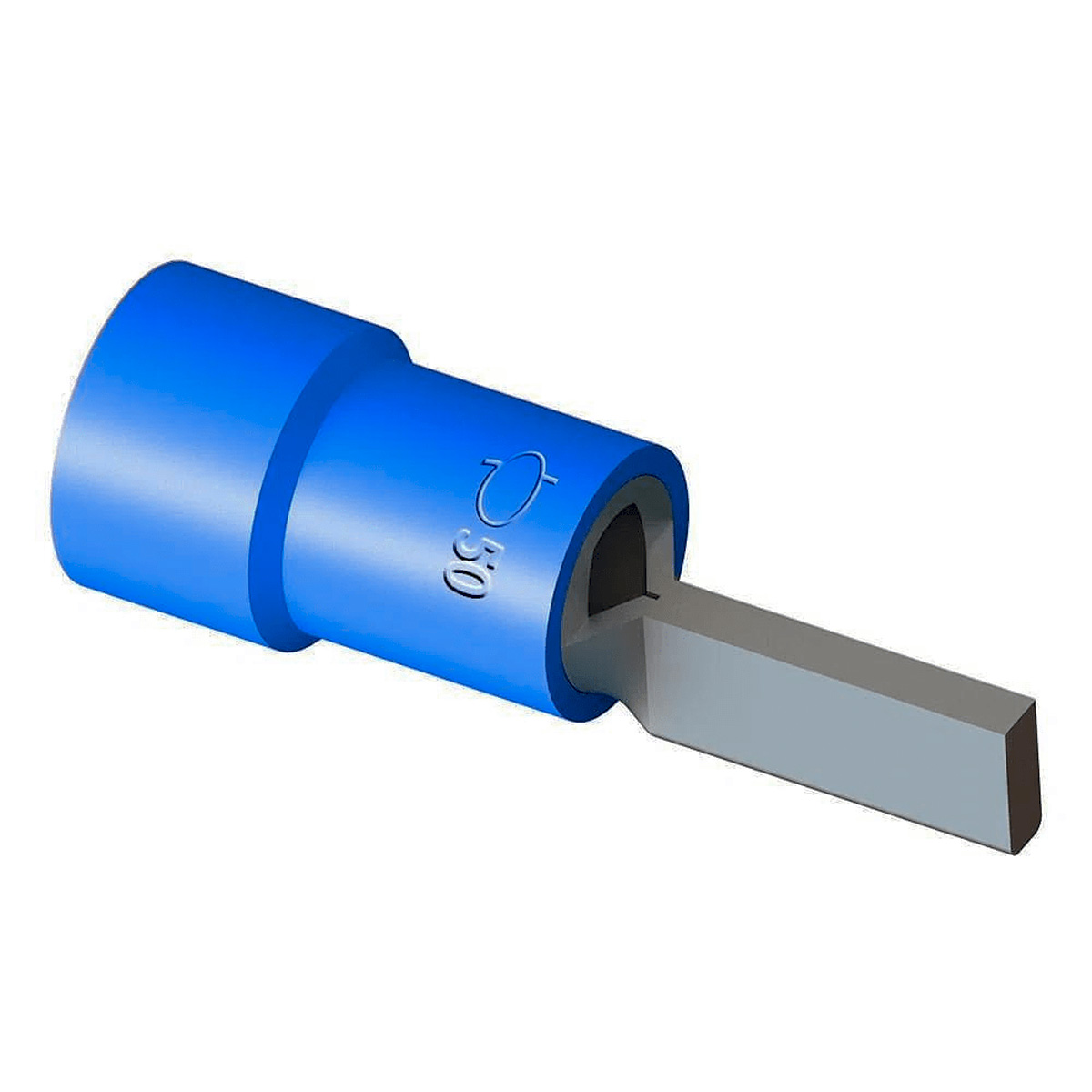 Terminal Pino Tubular 50Mm Pre-Isolado Azul 15786 Intelli