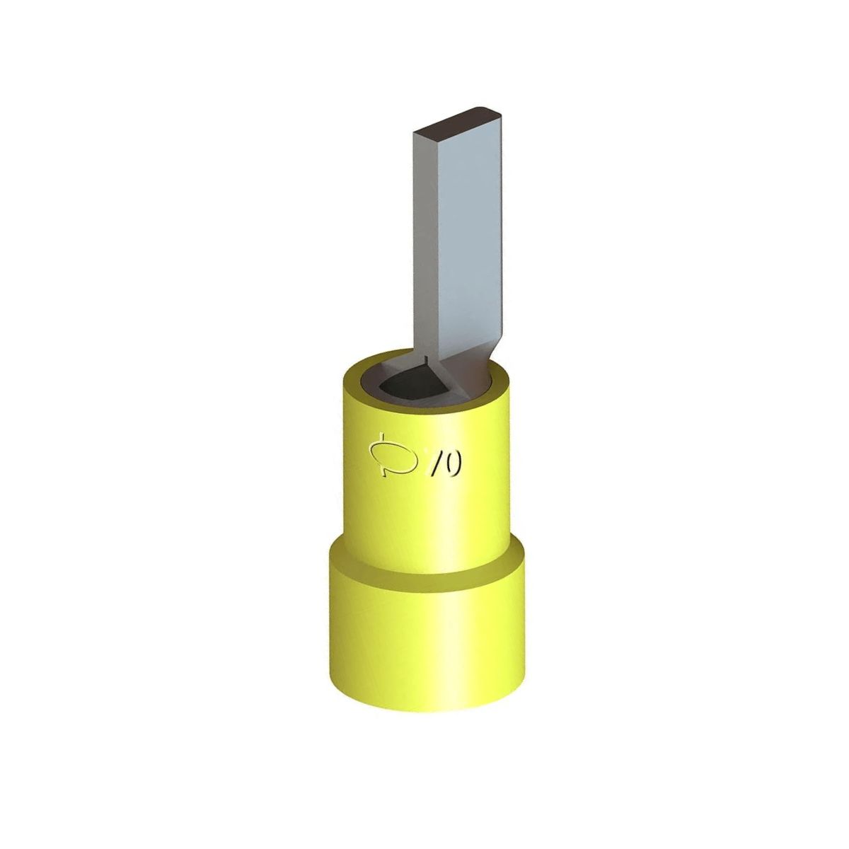 Terminal Pino Tubular 70Mm Pré-Isolado Amarelo - Intelli