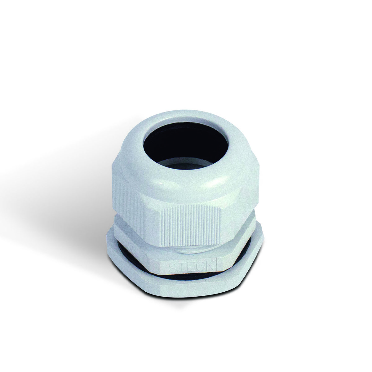 Prensa Cabo Nylon Métrica M32X1,5mm Cinza Com Contra Porca Ip67 Curta - Steck