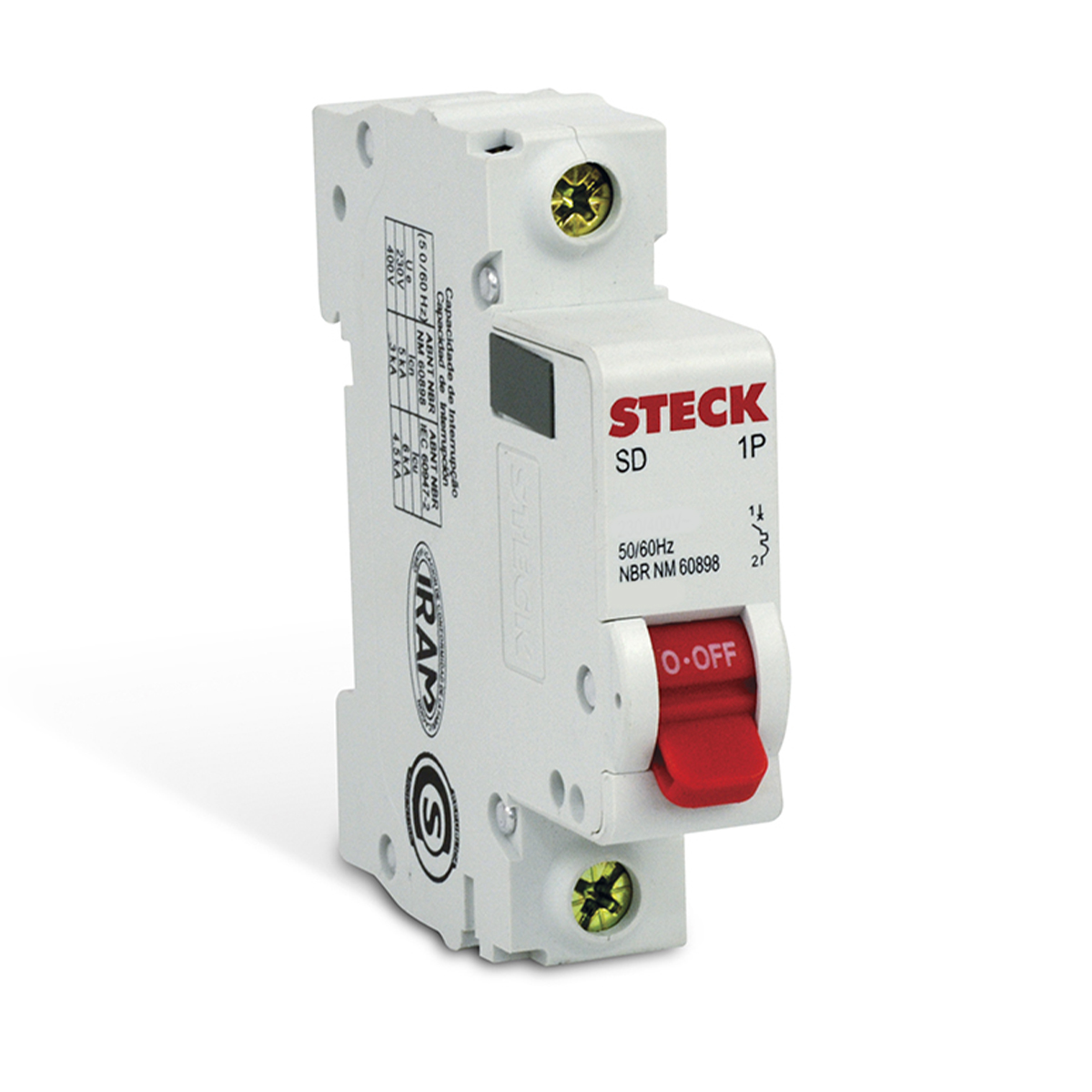 Disjuntor Mini Din Unipolar 4A Curva C 3Ka 230/400V SDD61C04 - Steck