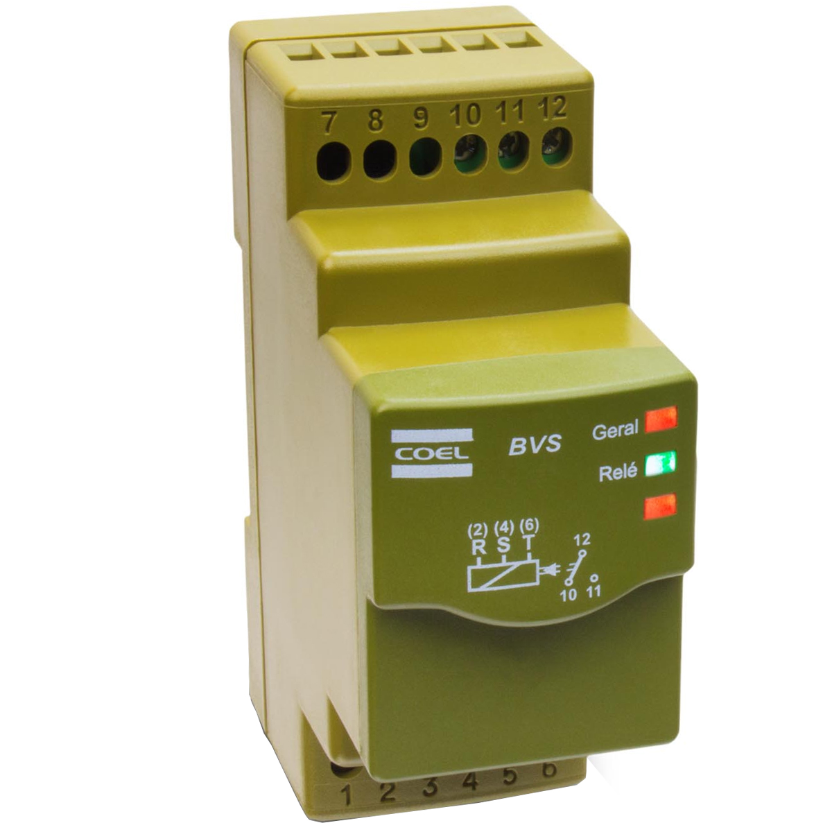 Relé Supervisão Trifásico Falta E Sequência Fase Retardo Até 2S 208-480V BVS1-P - Coel