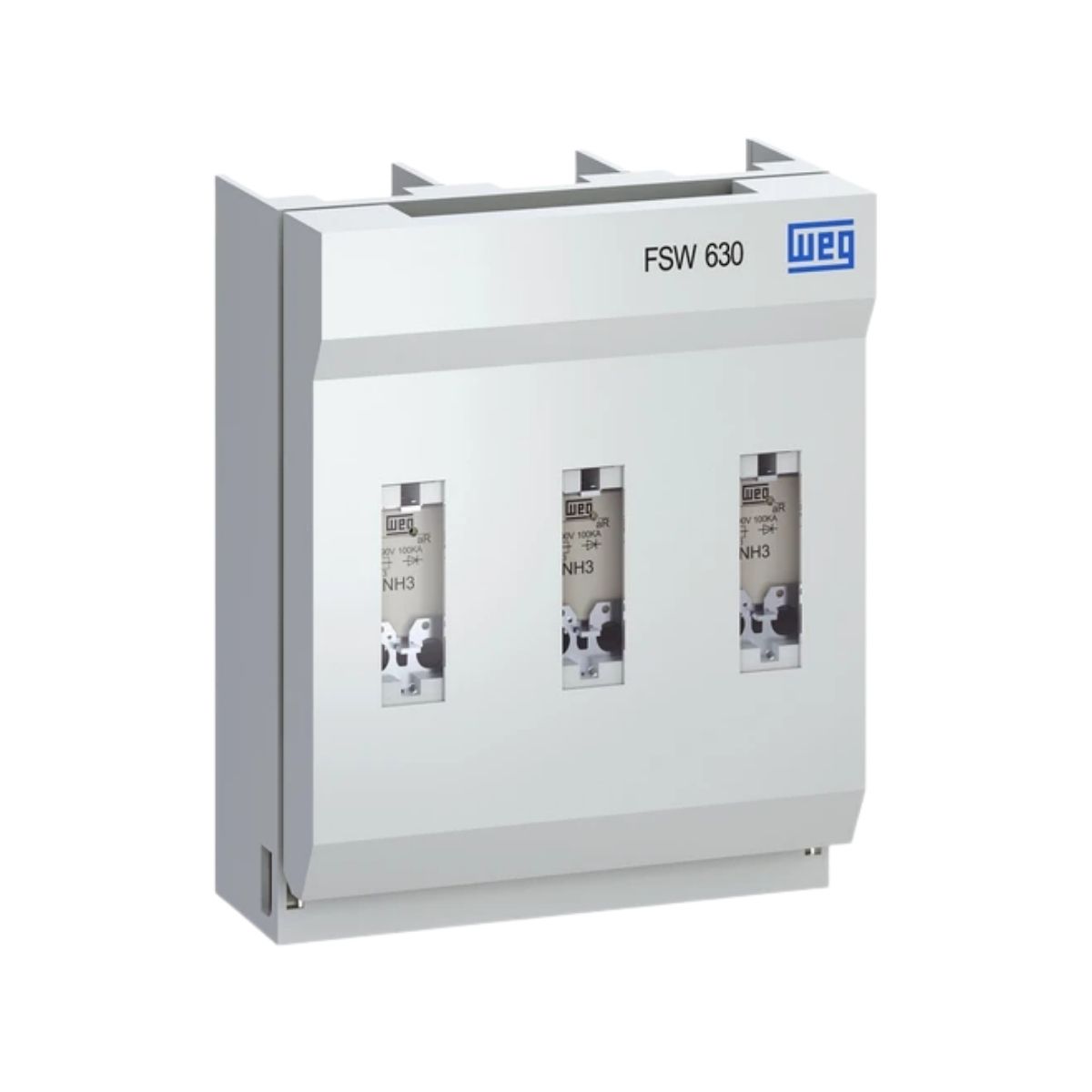 Chave Seccionadora Saca Fusível Sob Carga 3 Polos 630A Fusível Nh3 Alavanca Branco - Weg