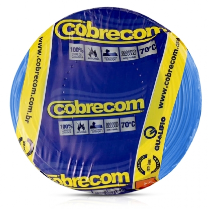 Cabo Flexível 750V PVC 6,00mm Azul 100 Metros - Cobrecom