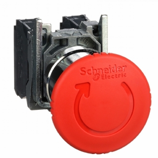 Botão Comutador Soco Brusco 40mm Girar Destravar 1Na+1Nf 22mm XB4BS8445 - Schneider Electric