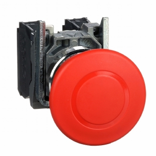 Botão Comutador Empurrar/Puxar Soco 40mm 1Na+1Nf 22mm Vermelho XB4BT845 - Schneider Electric