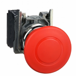 Botão Comutador Empurrar/Puxar Soco Brusco 40mm 1Nf 22mm Vermelho XB4BT842 - Schneider Electric