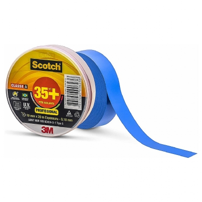 Fita Isolante Colorida 19mm 20 Metros Azul Scotch 35+ HB004482509 - 3M Do Brasil