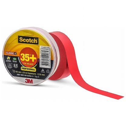 Fita Isolante Colorida 19mm 20 Metros Vermelho Scotch 35+ HB004482541 - 3M Do Brasil