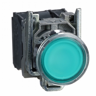 Botão Luminoso Impulso Normal 1Na+1Nf 24Vca/Vcc Com Led Verde XB4BW33B5 - Schneider Electric