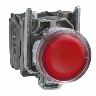 Botão Luminoso Impulso Normal 1Na+1Nf 24Vcc/Vca Com Led Vermelho XB4BW34B5 - Schneider Electric
