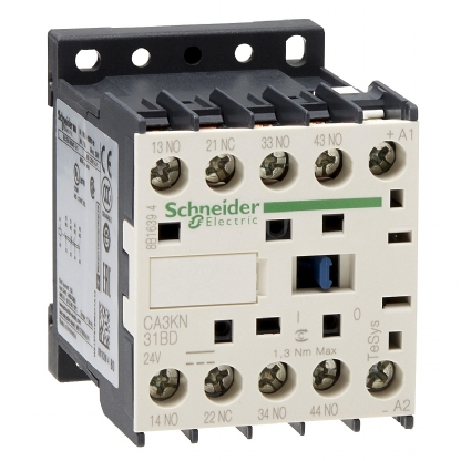 Contator Auxiliar 10A 24Vcc 3Na+1Nf CA3KN31BD - Schneider Electric