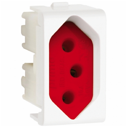 Módulo Tomada 20A Lunare Branco E Vermelho - Schneider Electric