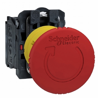 Botão Comutador Girar Destravar Soco Brusco 40mm 1Nf 22mm Vermelho XB5AS8442 - Schneider Electric