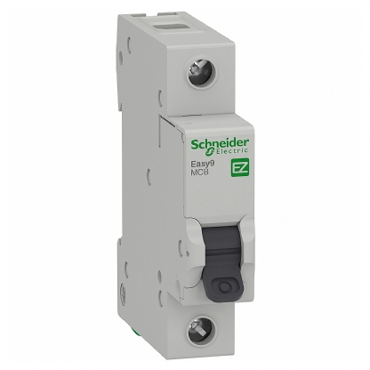 Disjuntor Mini Din Unipolar 6A Curva C 3Ka 230/400V EZ9F33106 - Schneider Electric