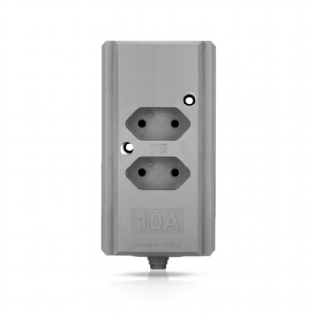 Tomada Barra Hércules 2 Tomadas 10/20A Cinza - Interneed