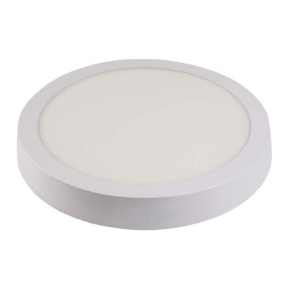 Plafon Painel Led Sobrepor Redondo 18w Bivolt 6400k Luz Branca - Bronzearte