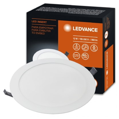 Luminária Plafon Painel Insert Led Redondo 12W Bivolt 4000K Luz Branca - Ledvance