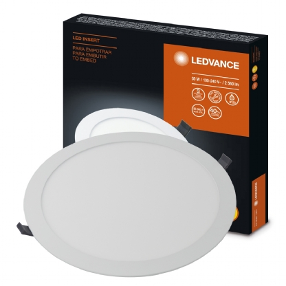 Luminária Plafon Painel Insert Led Redondo 30W Bivolt 3000K Luz Amarela - Ledvance