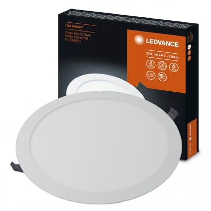 Luminária Painel LED Embutir Redondo 30W Bivolt 4000K Luz Branca - Ledvance