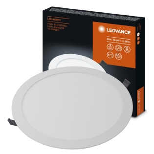 Luminária Painel LED Embutir Redondo 30W Bivolt 4000K Luz Branca - Ledvance