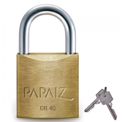 Cadeado Latão Com Chave 40mm Haste Curta - Papaiz