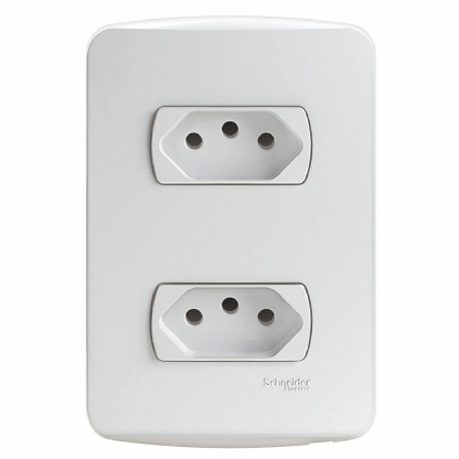 Conjunto 2 Tomada Distanciados 10A 4X2 Miluz Branco - Schneider Electric