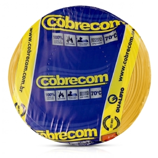 Cabo Flexível 750V PVC 4,00mm Amarelo 100 Metros - Cobrecom