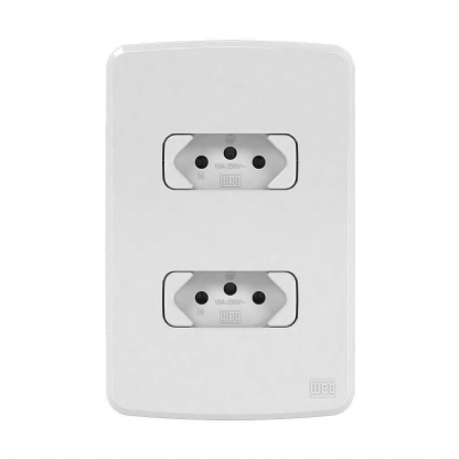Conjunto 2 Tomada Distanciados 10A 4X2 Composé Branco - WEG