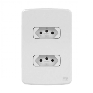 Conjunto 2 Tomada Distanciados 10A 4X2 Composé Branco - WEG