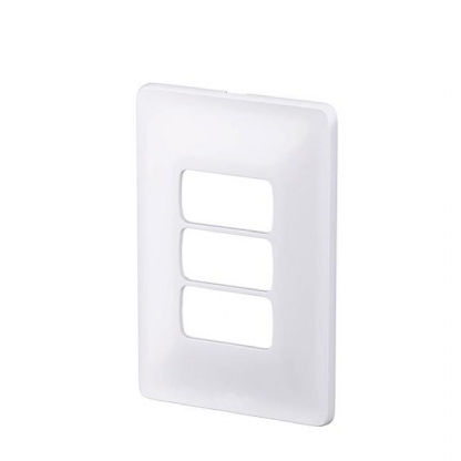 Placa Acabamento 3 Postos Horizontal4X2 Com Suporte Zeffia Branco - Pial