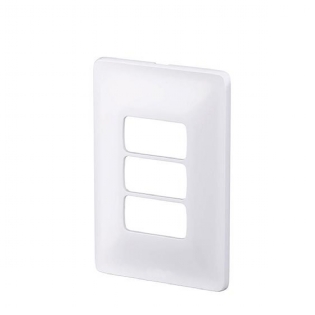 Placa Acabamento 3 Postos Horizontal4X2 Com Suporte Zeffia Branco - Pial