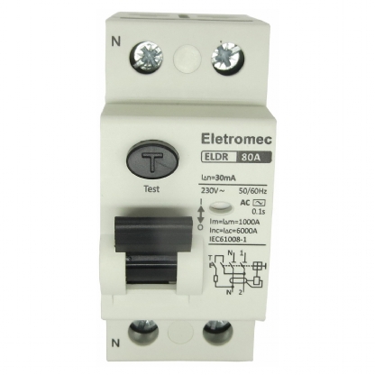 Interruptor Diferencial Residual Bipolar 80A 30Ma 400V ELDR-280-30 - Eletromec
