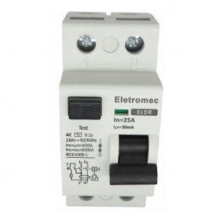 Interruptor Diferencial Residual Dr 30Ma 25A 400V 2P ELDR-225-30 - Eletromec