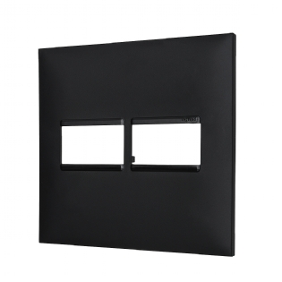 Placa Acabamento 2 Postos Horizontal 4x4 Preto - Pialplus+