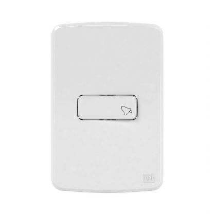 Conjunto 1 Interruptor Pulsador Campainha Horizontal 10A 250V Com Placa 4X2 Composé Branco - WEG