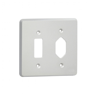 Placa Acabamento 2 Postos (1 Hexagonal) 4X4 Silentoque Cinza - Pial