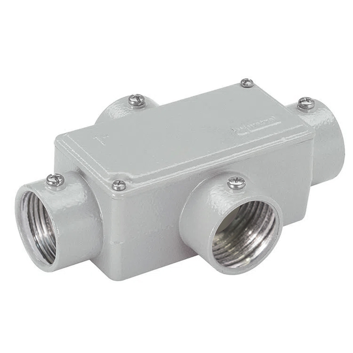 Condulete Alumínio Fixo Tipo X 3/4 Com Rosca Bsp Com Tampa Com Vedação Ip54 - Wetzel