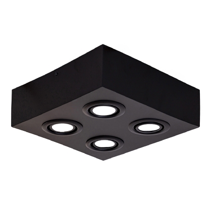 Luminária Spot Sobrepor Quadrada Preto Para Lâmpada Par20 4X50W E27 - Golight