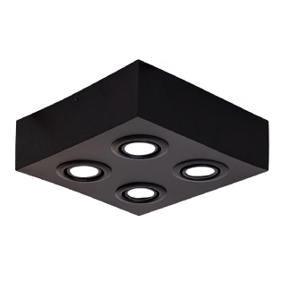 Luminária Spot Sobrepor Quadrada Preto Para Lâmpada Par20 4X50W E27 - Golight