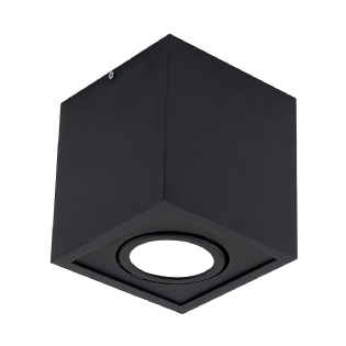 Luminária Spot Sobrepor Quadrada Preto Para Lâmpada Par20 50W E27 - Golight