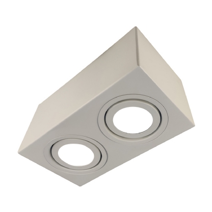 Luminária Spot Sobrepor Retangular Branco Para Lâmpada Par16 2X50W Gz10 - Golight