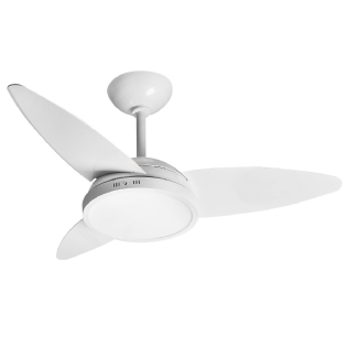 Ventilador Lykan Led Lâmpada 220V 130W 3 Pás Com Controle Remoto Branco - Tron Ventiladores