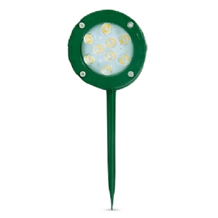 Luminária Espeto Led Jardim Branco/ Verde 9W Bivolt 6500K Luz Branca - Iluctron