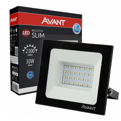 Luminária Refletor Led Quadrada 30W Bivolt 6500K Luz Branca - Avant