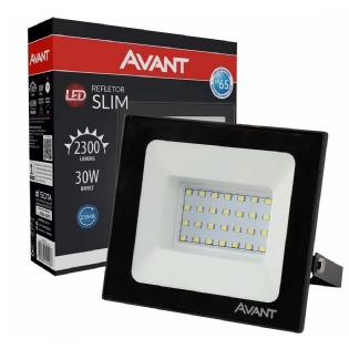 Luminária Refletor Led Quadrada 30W Bivolt 6500K Luz Branca - Avant