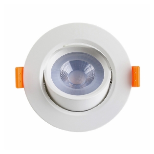 Luminária Spot Led Embutir Redonda Branco 7W Bivolt 4000K Luz Neutra 560Lm - Bronzearte