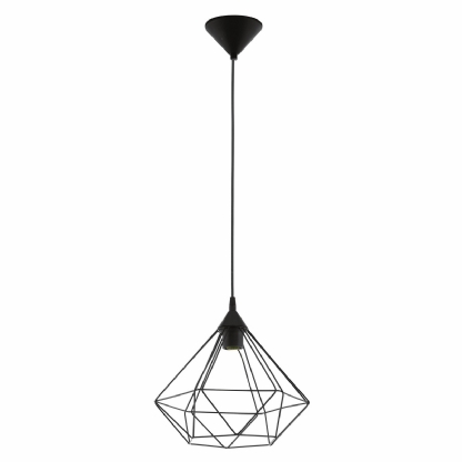 Luminária Pendente Tarbes Preto 40W E27 Difusor Policarbonato - Eglo